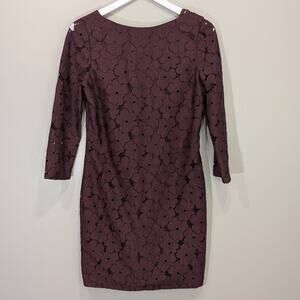 Diane Von Furstenberg Dress Sarita Plum Floral Lace Wedding Guest Garden Size 6